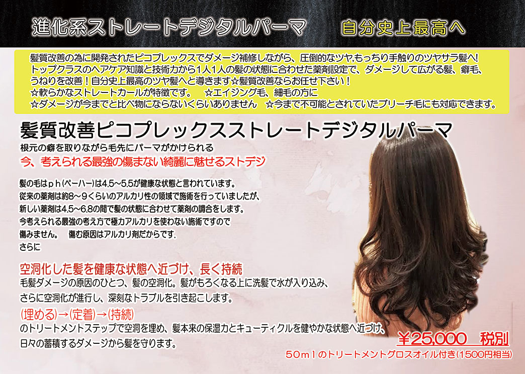髪質改善ピコプレックスストデジ